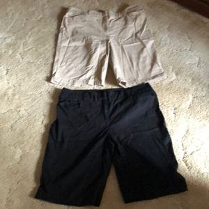 2- Black and Khaki Bermuda Shorts size 12